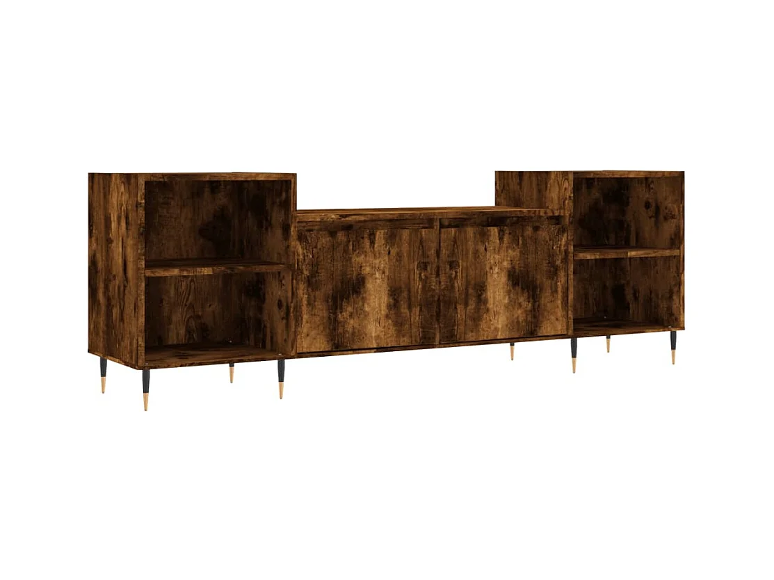 Malik Blake  Meuble TV Chêne fumé 160x35x55 cm Bois d'ingénierie