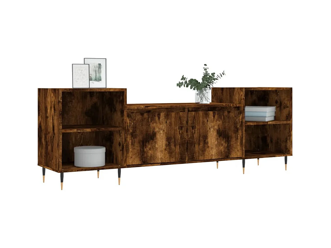 Malik Blake  Meuble TV Chêne fumé 160x35x55 cm Bois d'ingénierie