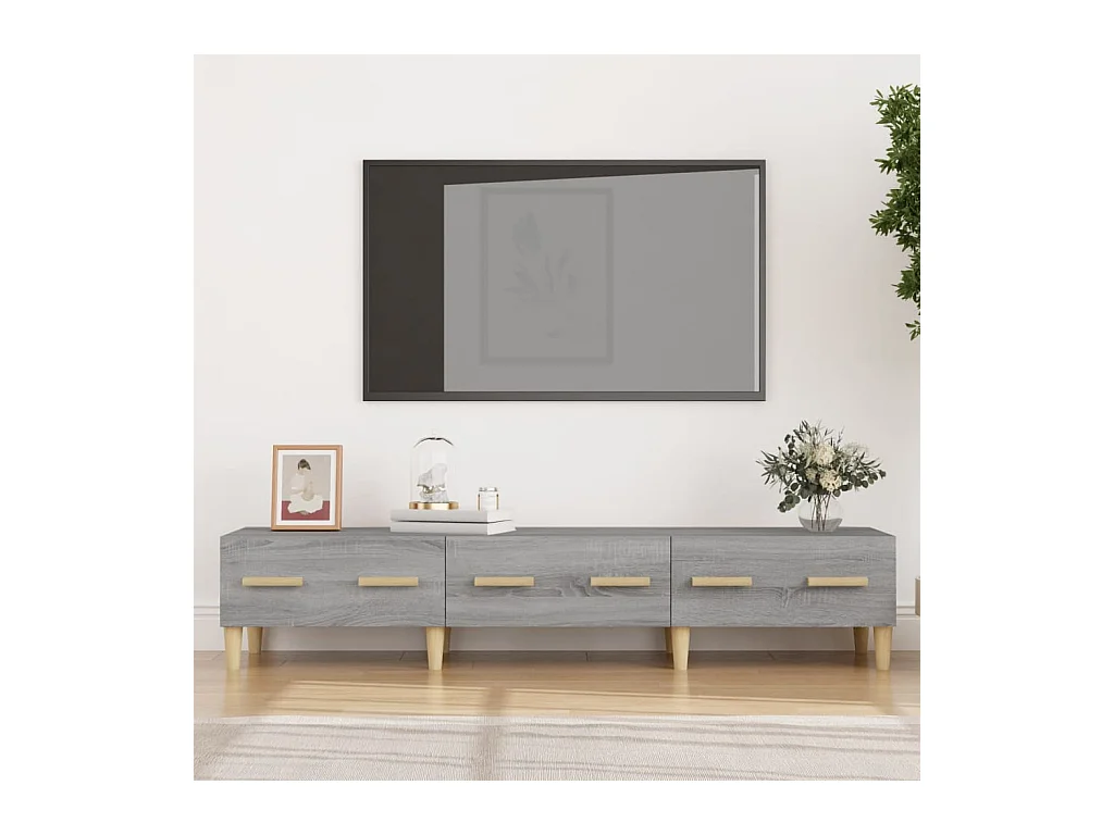 Vlaardingen  Meuble TV Sonoma gris 150x34,5x30 cm Bois d'ingénierie