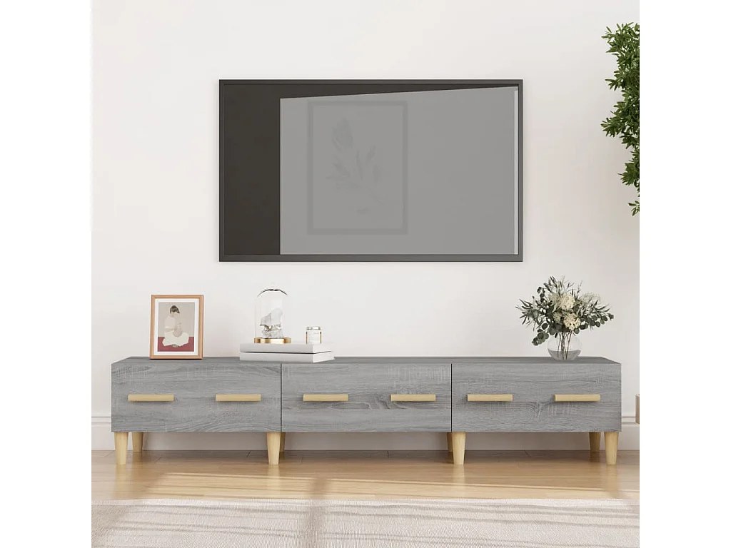 Vlaardingen  Meuble TV Sonoma gris 150x34,5x30 cm Bois d'ingénierie