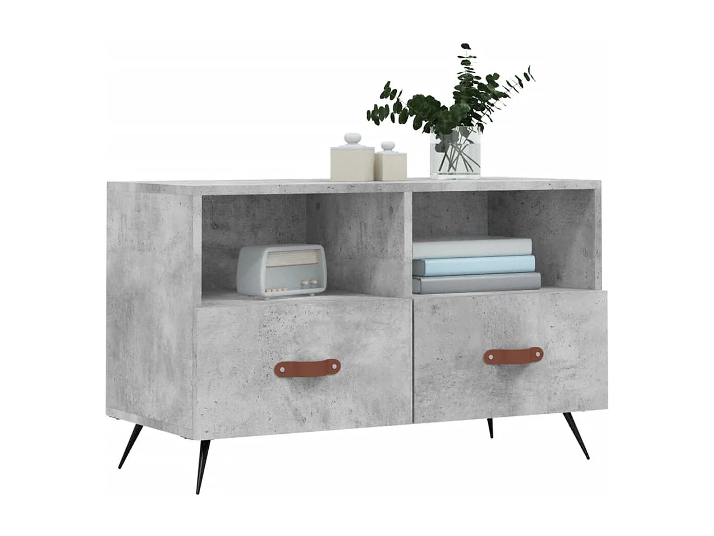 Lee  Mueble para TV madera contrachapada gris hormigón 80x36x50 cm