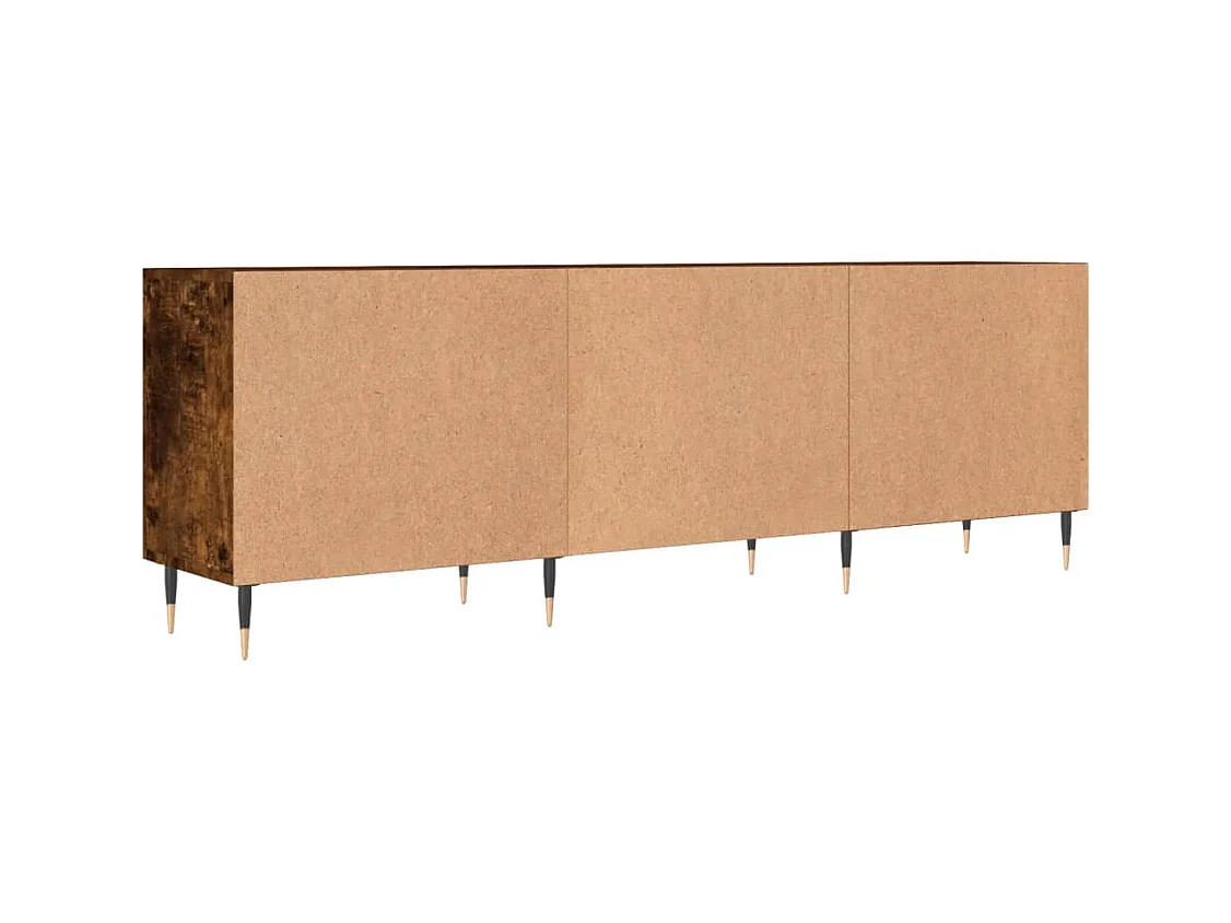 Fouzia  Meuble TV chêne fumé 150x30x50 cm bois d'ingénierie