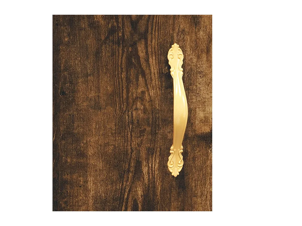 Fouzia  Meuble TV chêne fumé 150x30x50 cm bois d'ingénierie