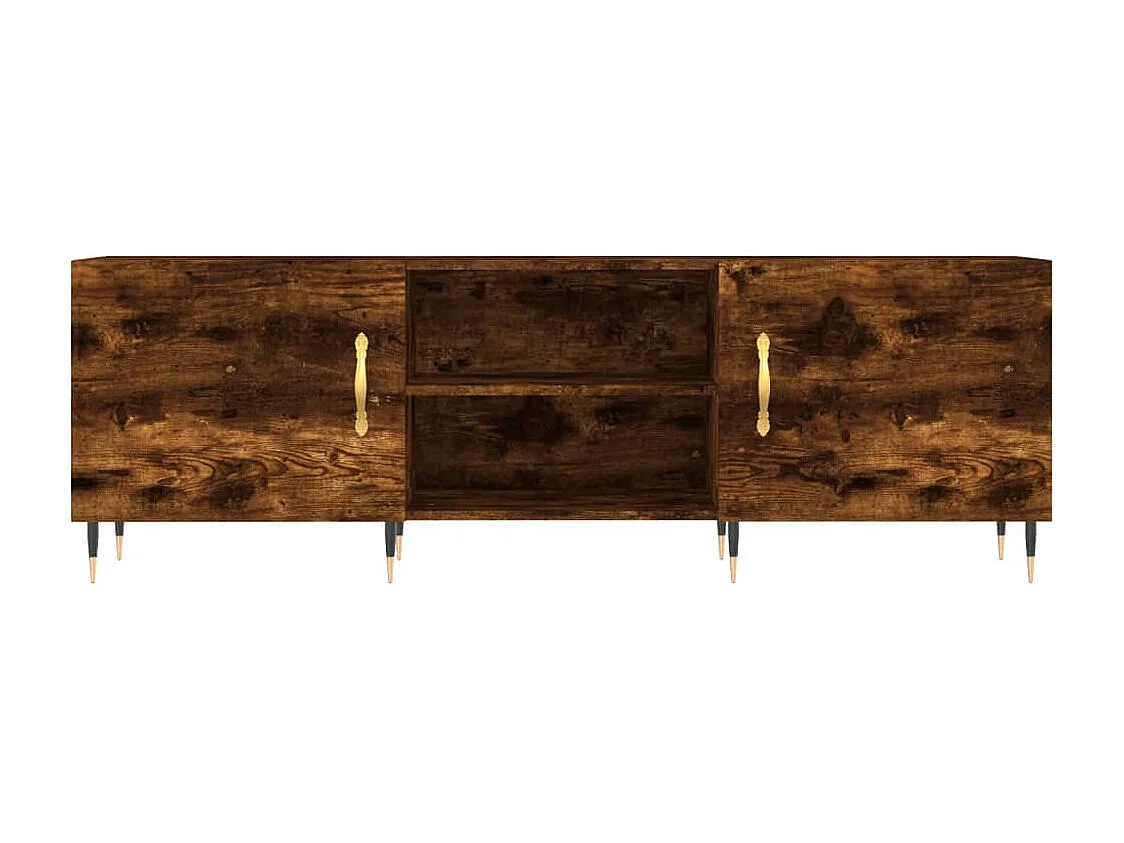 Fouzia  Tv-meubel 150x30x50 cm bewerkt hout gerookt eikenkleurig