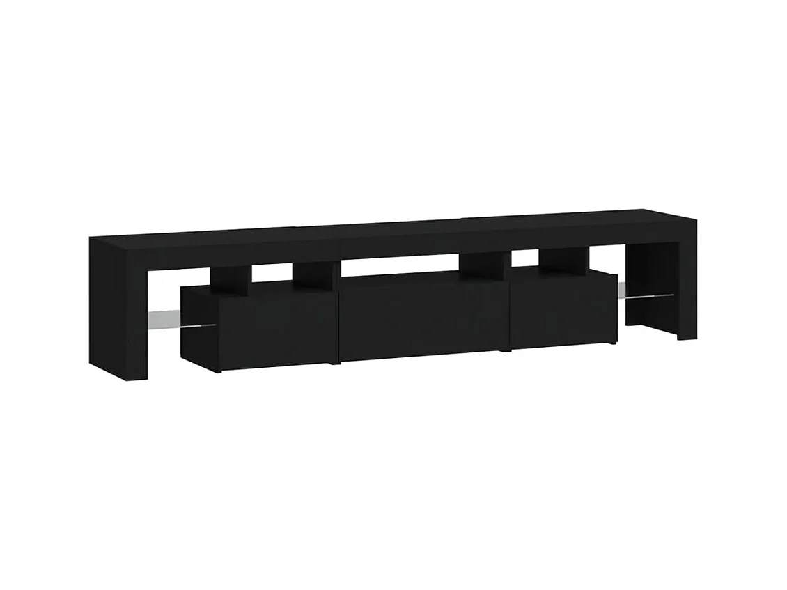 Tahlequah  Meuble TV avec lumières LED Noir 200x36,5x40 cm
