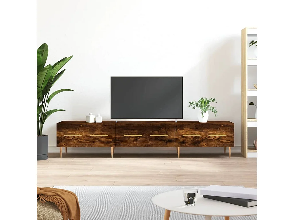 Sidney  Mueble de TV madera de ingeniería roble ahumado 150x36x30 cm