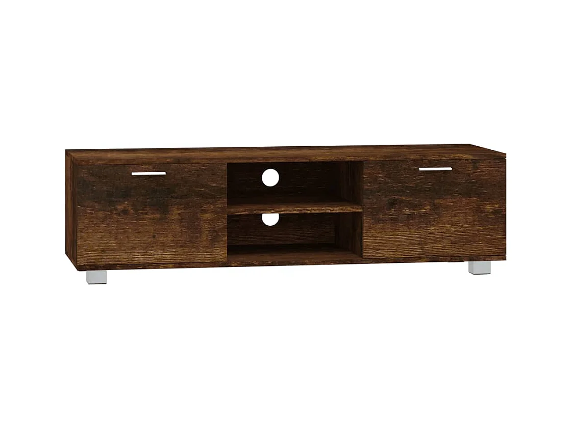 Stuarts Draft  Meuble TV Chêne fumé 140x40,5x35 cm Bois d'ingénierie