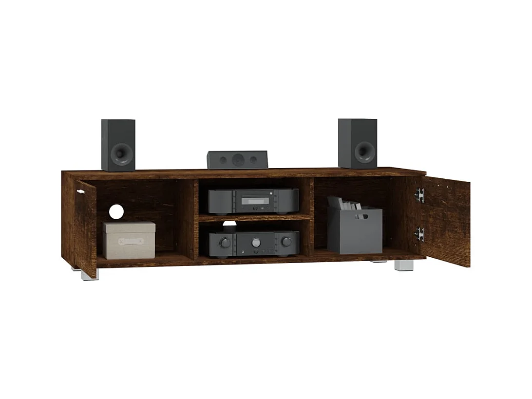 Stuarts Draft  Meuble TV Chêne fumé 140x40,5x35 cm Bois d'ingénierie