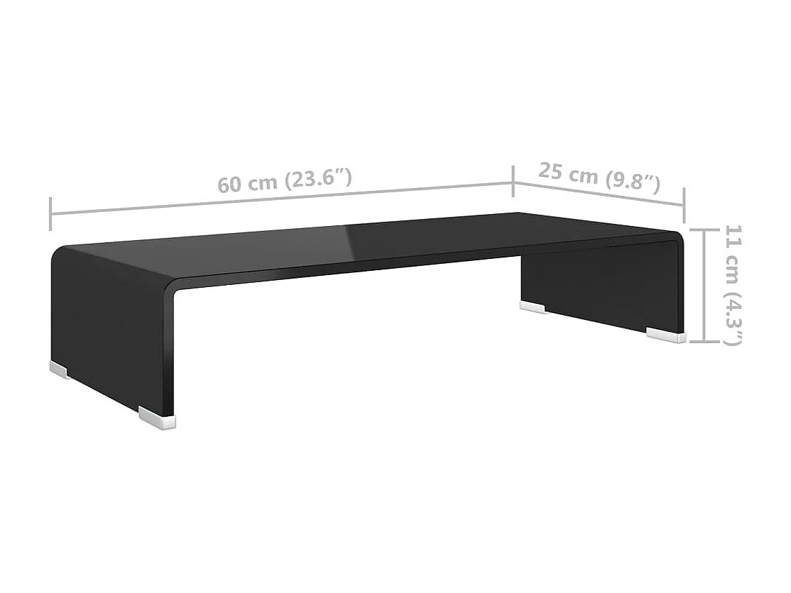 Fall River  Meuble TV/support pour moniteur 60x25x11 cm verre noir