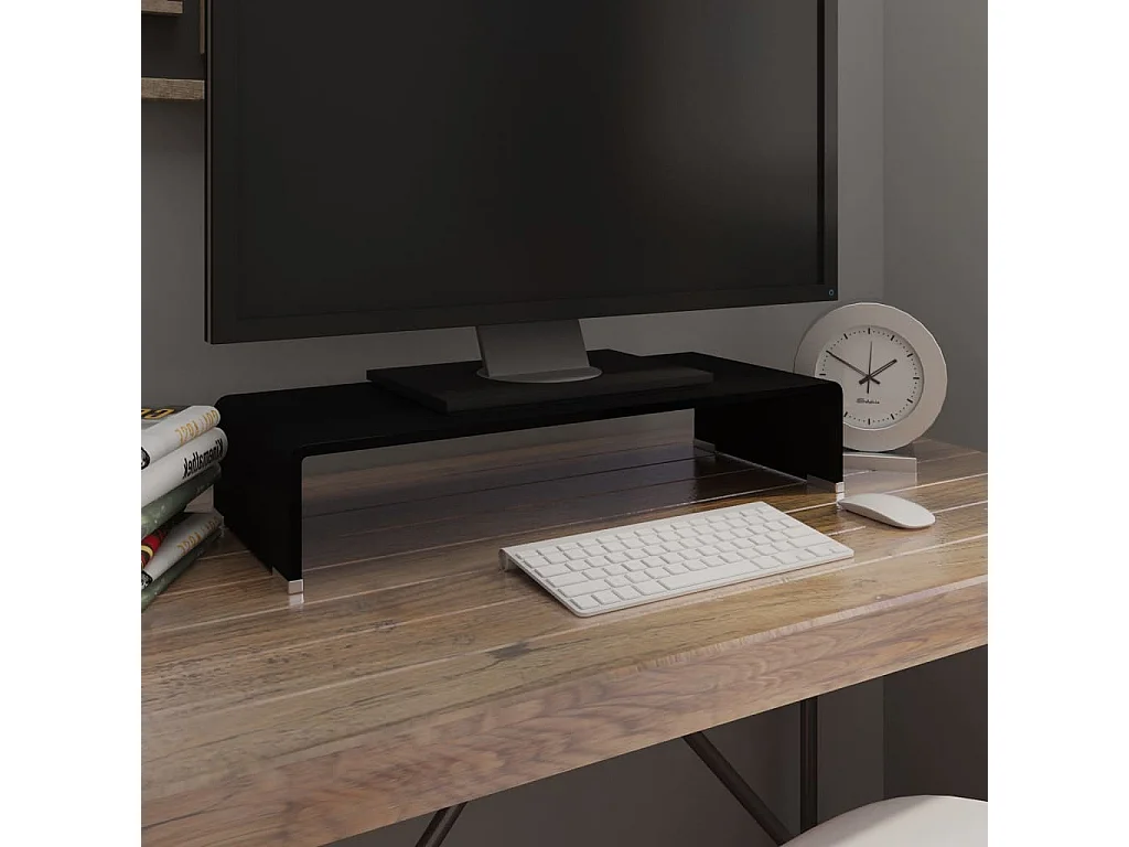 Fall River  Soporte para TV/Elevador monitor cristal negro 60x25x11 cm