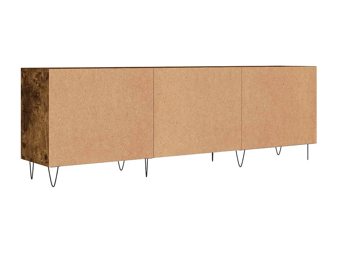 Rivka  Meuble TV chêne fumé 150x30x50 cm bois d'ingénierie