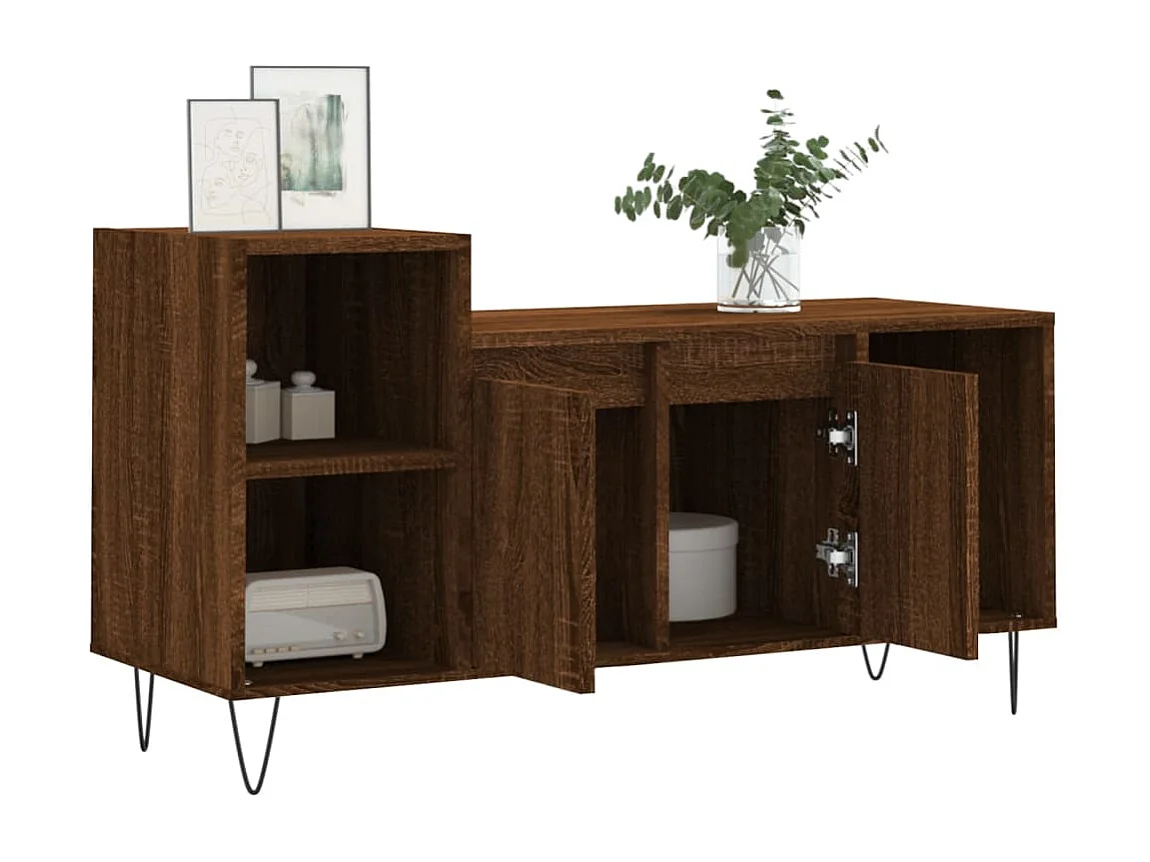 Erinor  Meuble TV Chêne marron 100x35x55 cm Bois d'ingénierie