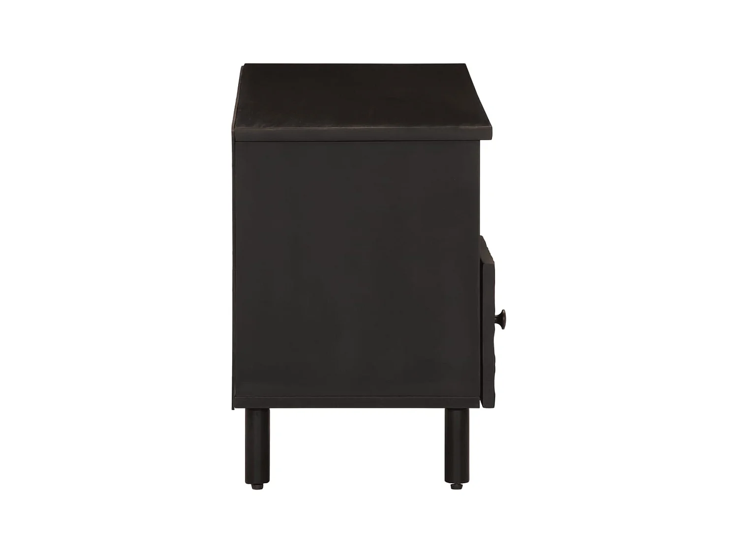 Luc-Élie  Mueble de TV madera maciza de mango negro 100x33x46 cm