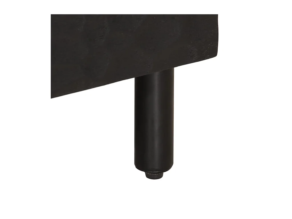 Luc-Élie  Mueble de TV madera maciza de mango negro 100x33x46 cm