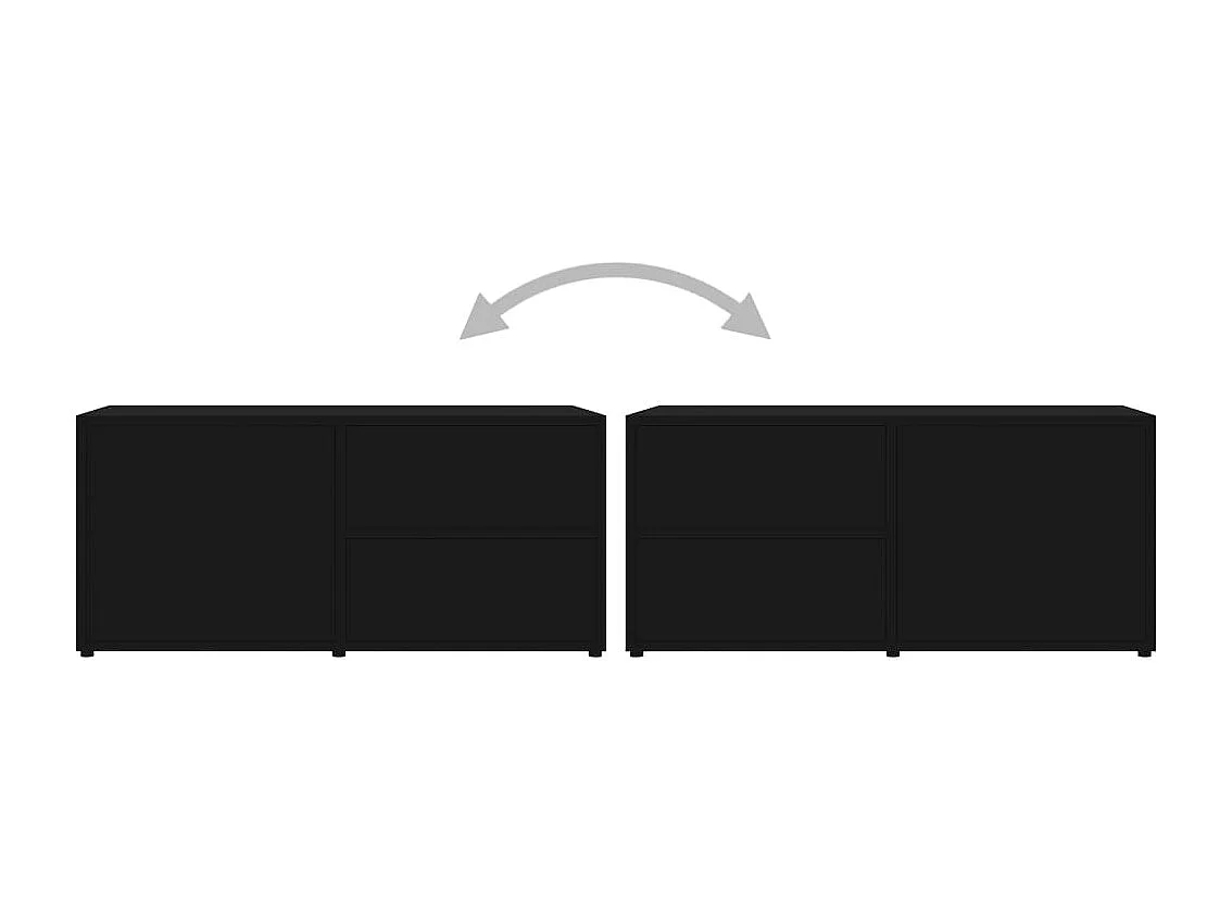 Waianae  Meuble TV Noir 80x34x36 cm Bois d'ingénierie