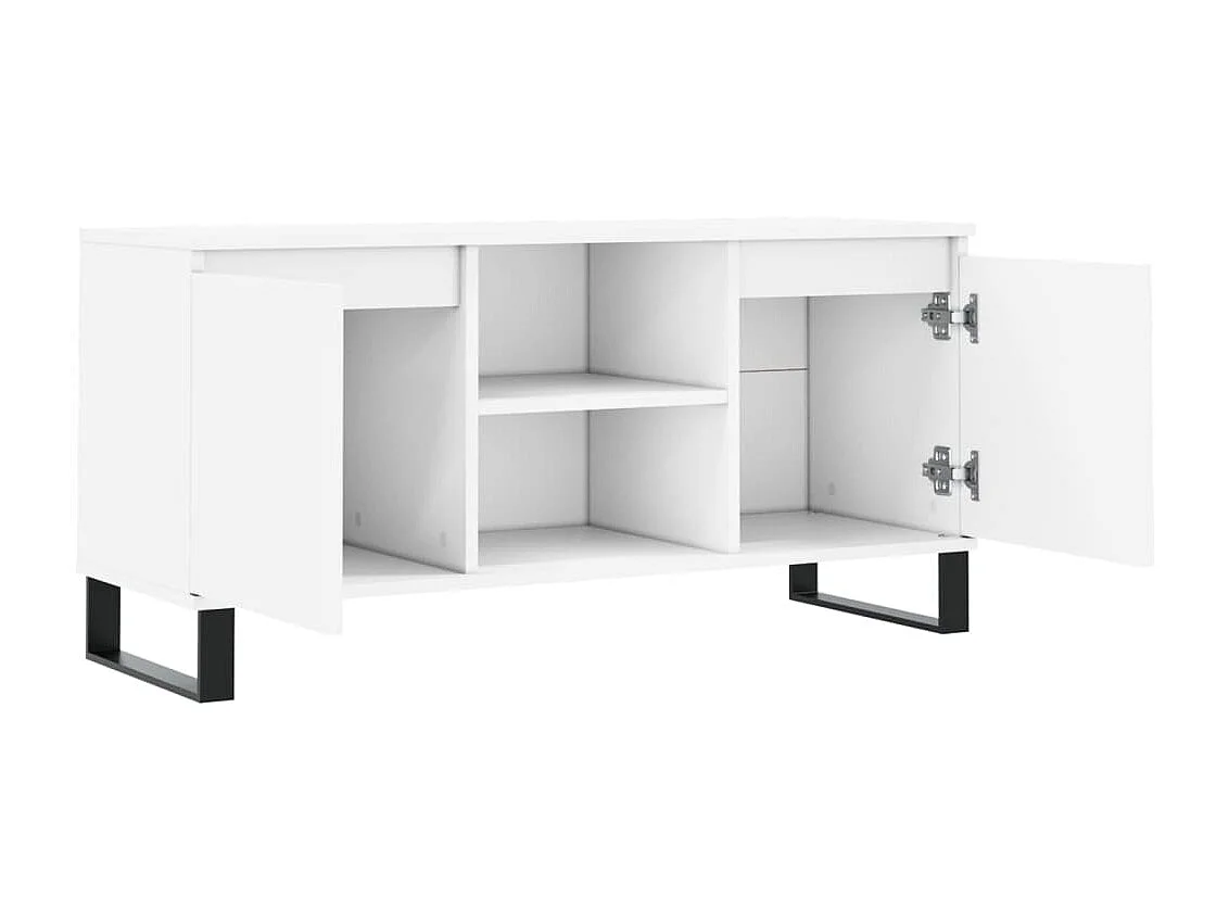 Sigtrud  Meuble TV blanc 104x35x50 cm bois d'ingénierie