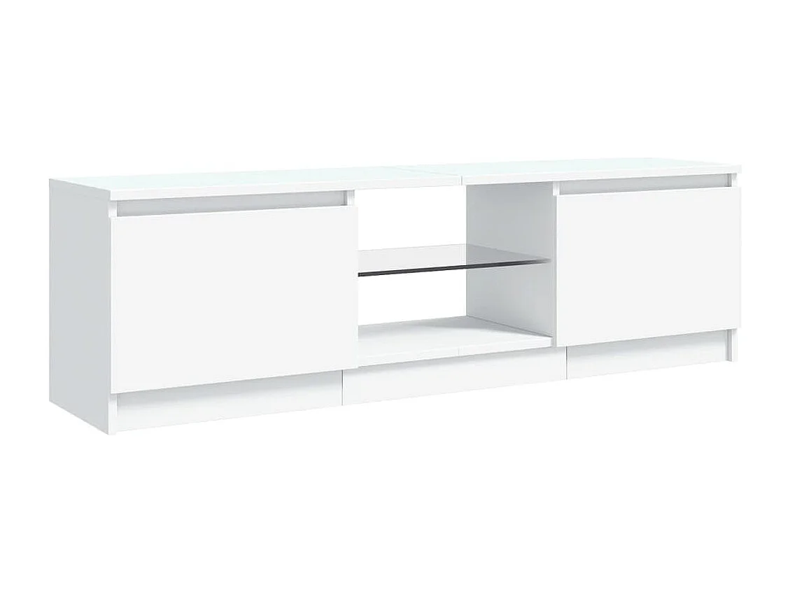 Vasil  Meuble TV avec lumières LED Blanc 120x30x36 cm