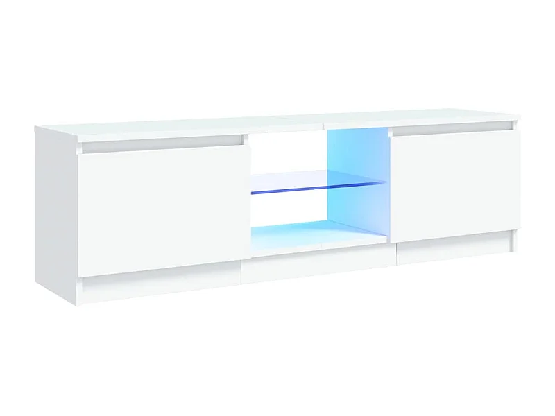 Vasil  Meuble TV avec lumières LED Blanc 120x30x36 cm