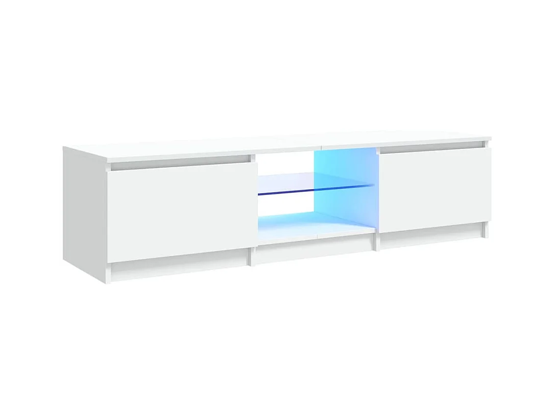 Vasil  Meuble TV avec lumières LED blanc 140x40x36 cm