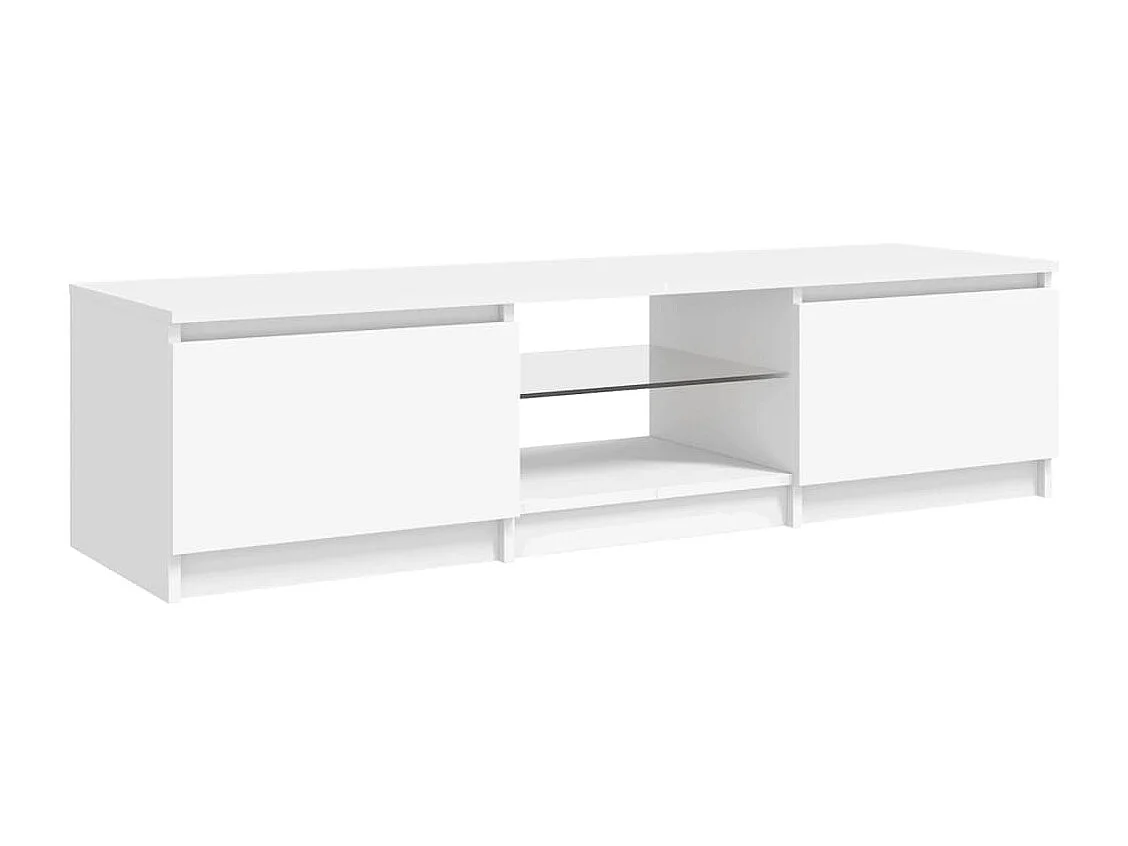 Vasil  Meuble TV avec lumières LED blanc 140x40x36 cm