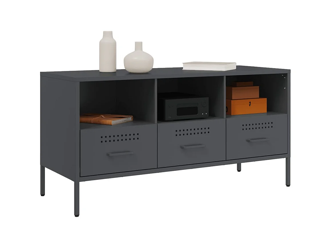 Gryln  Meuble TV anthracite 100,5x39x50,5 cm acier
