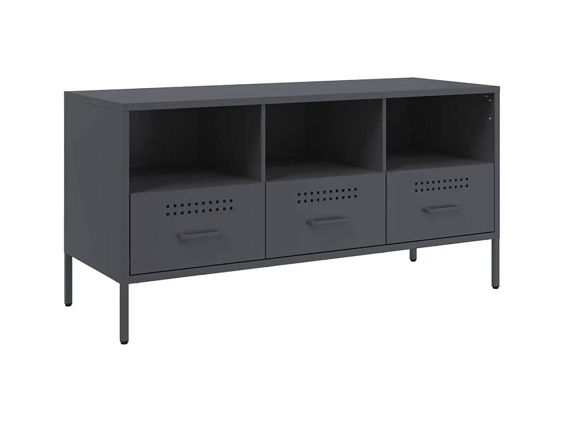 Gryln  Tv-meubel 100,5x39x50,5 cm staal antracietkleurig