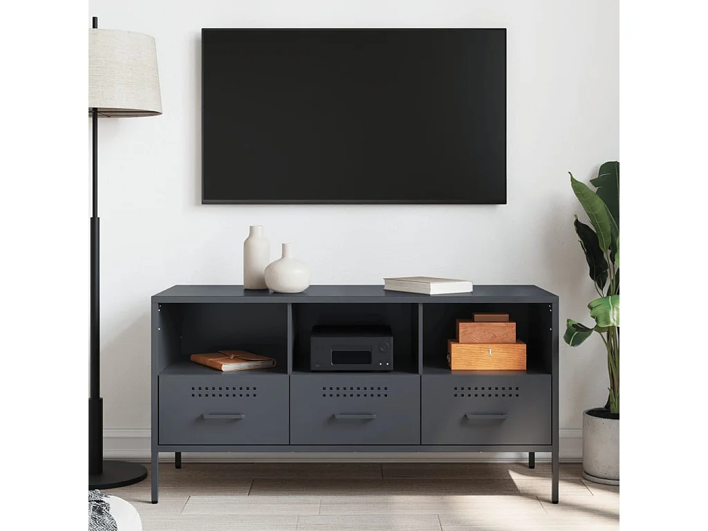 Gryln  Mueble para TV acero gris antracita 100,5x39x50,5 cm