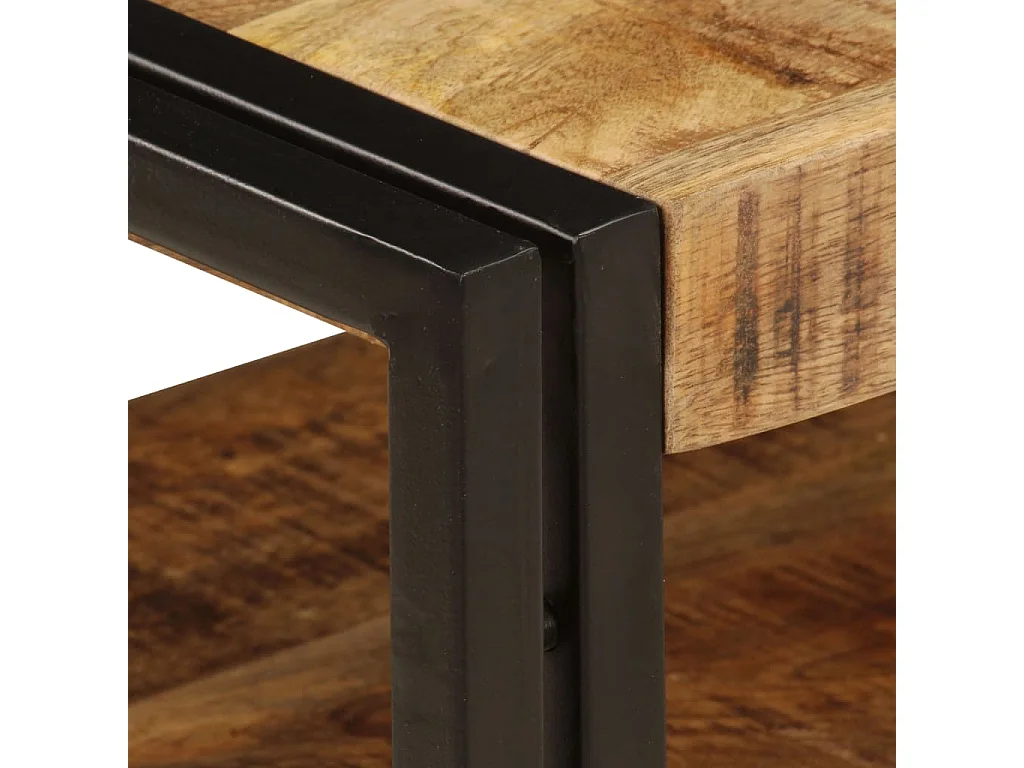 Gudrunn  Meuble TV 120x35x45 cm Bois solide de manguier