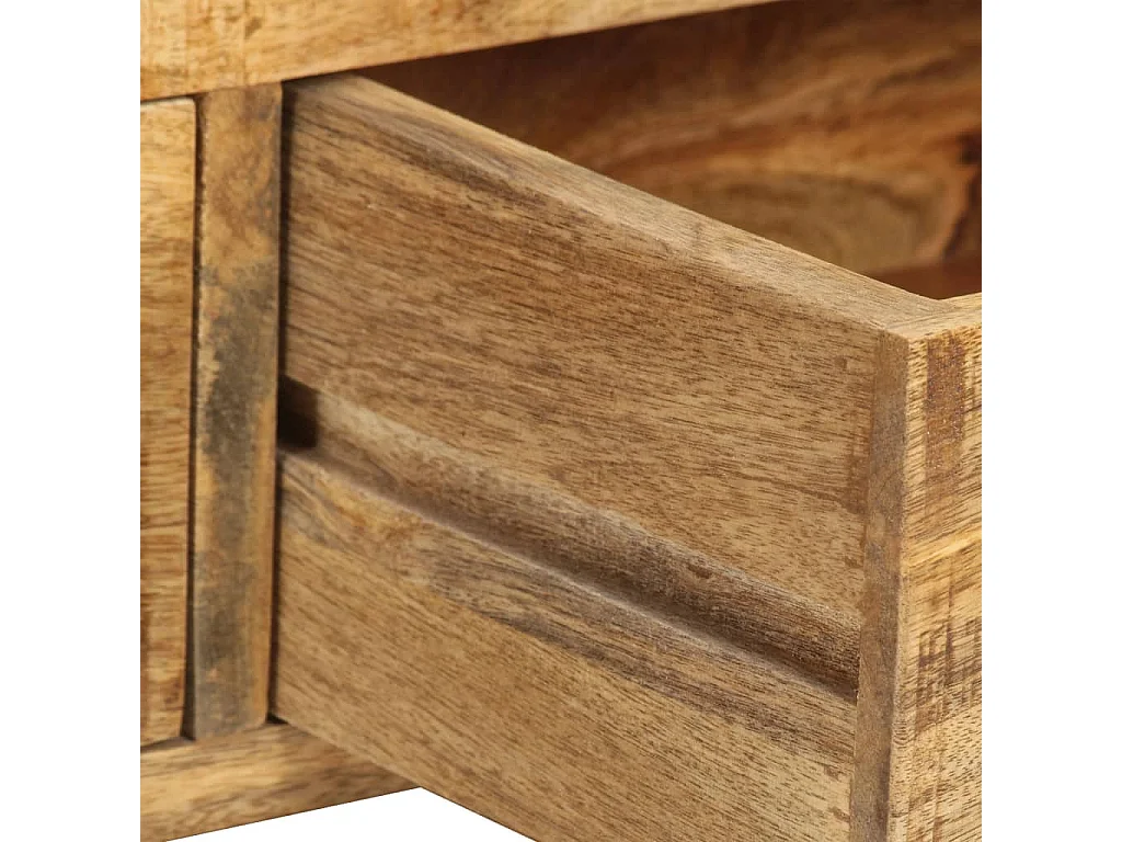 Gudrunn  Meuble TV 120x35x45 cm Bois solide de manguier