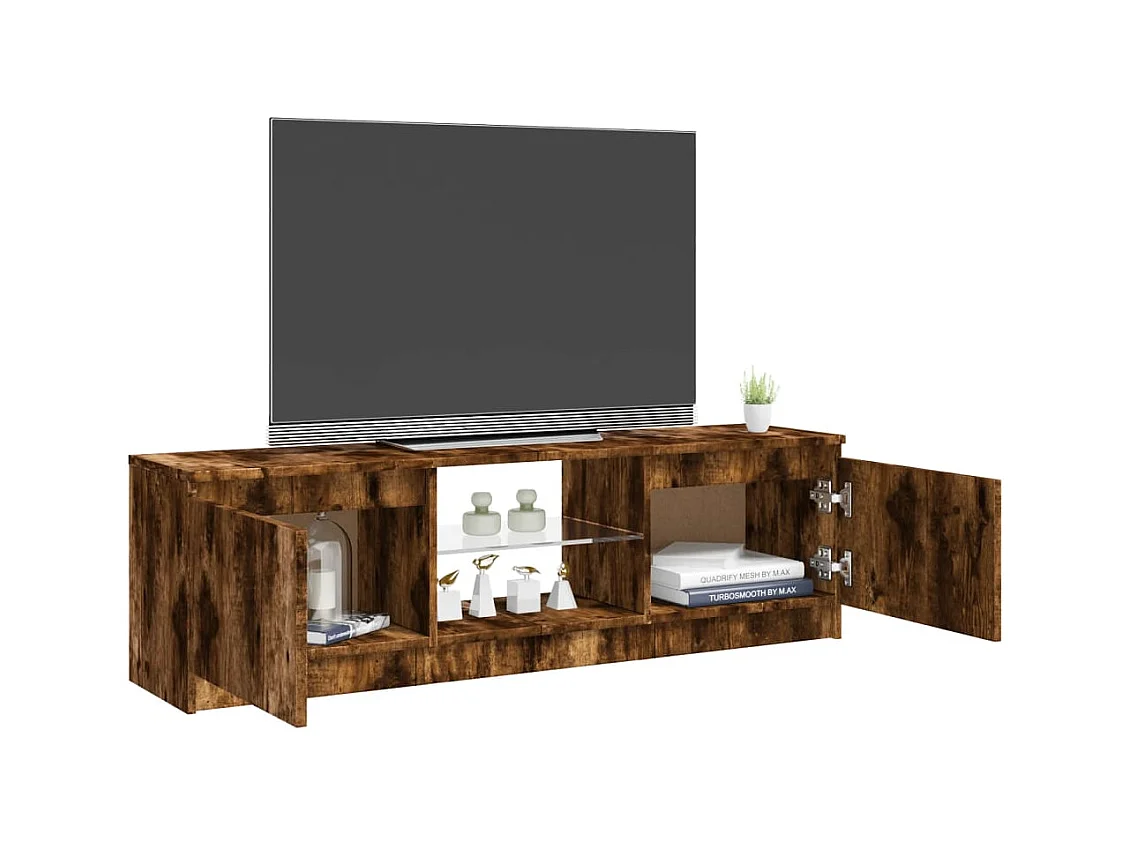 Vasil  Tv-meubel met LED-verlichting 120x30x36 cm gerookt eikenkleur