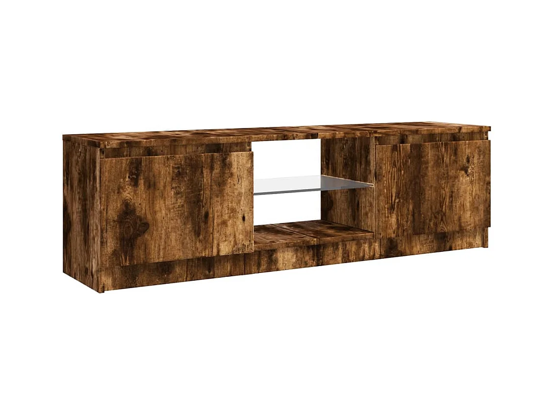 Vasil  Tv-meubel met LED-verlichting 120x30x36 cm gerookt eikenkleur
