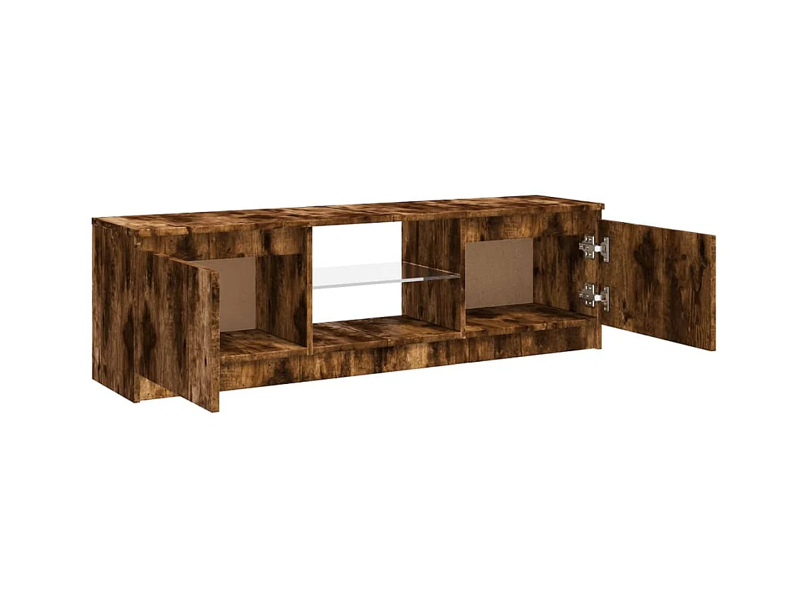 Vasil  Tv-meubel met LED-verlichting 120x30x36 cm gerookt eikenkleur