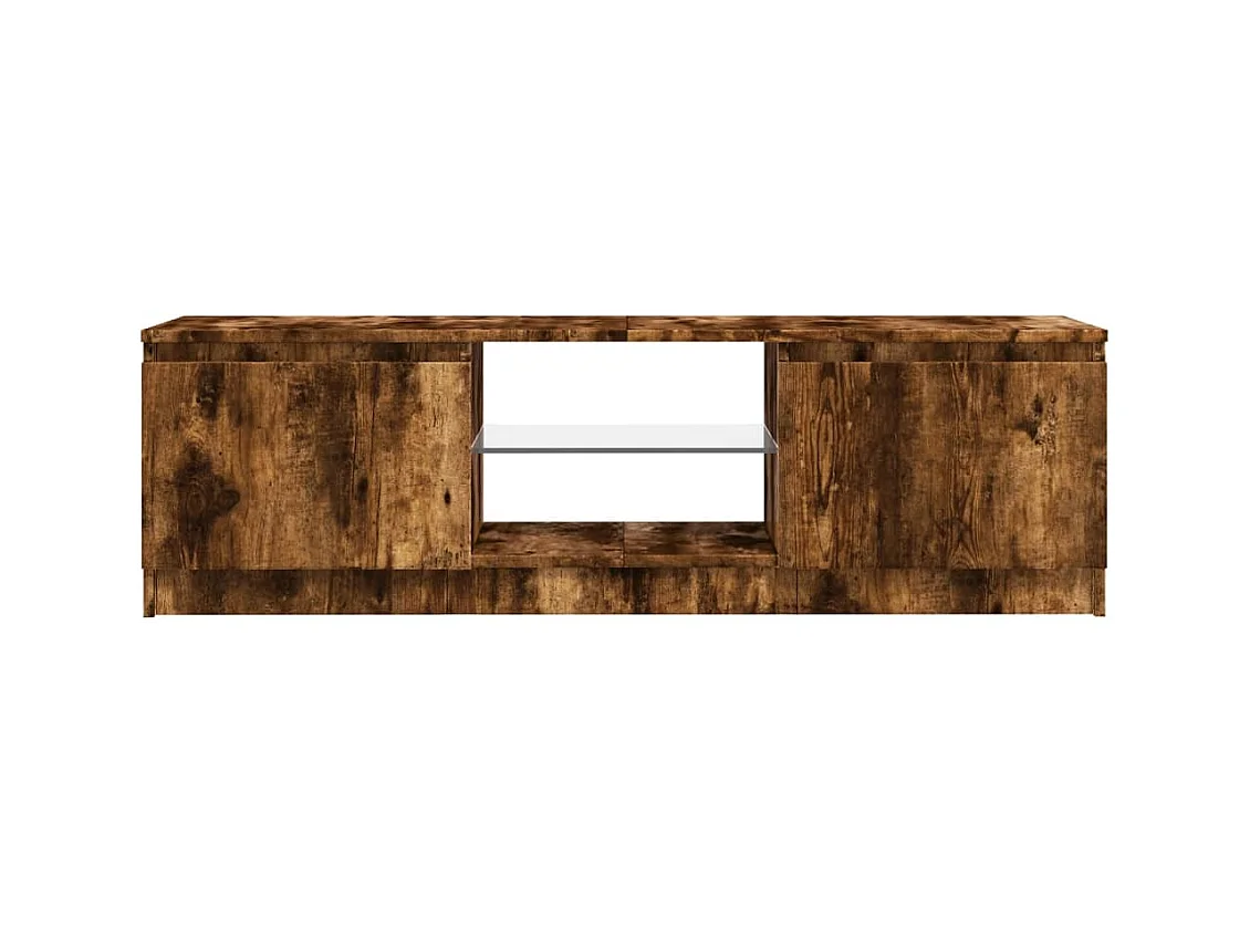 Vasil  Tv-meubel met LED-verlichting 120x30x36 cm gerookt eikenkleur