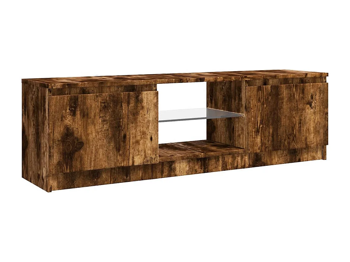 Vasil  Tv-meubel met LED-verlichting 120x30x36 cm gerookt eikenkleur