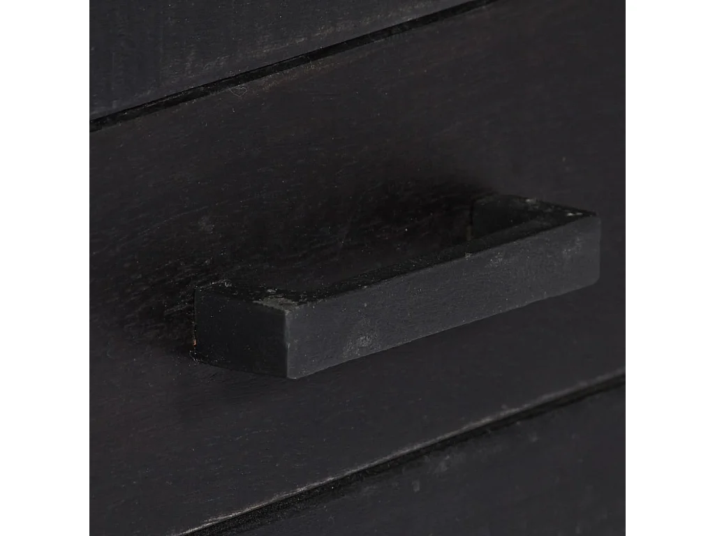 Garden Furniture -  Meuble TV Noir 118x30x40 cm Bois de manguier massif