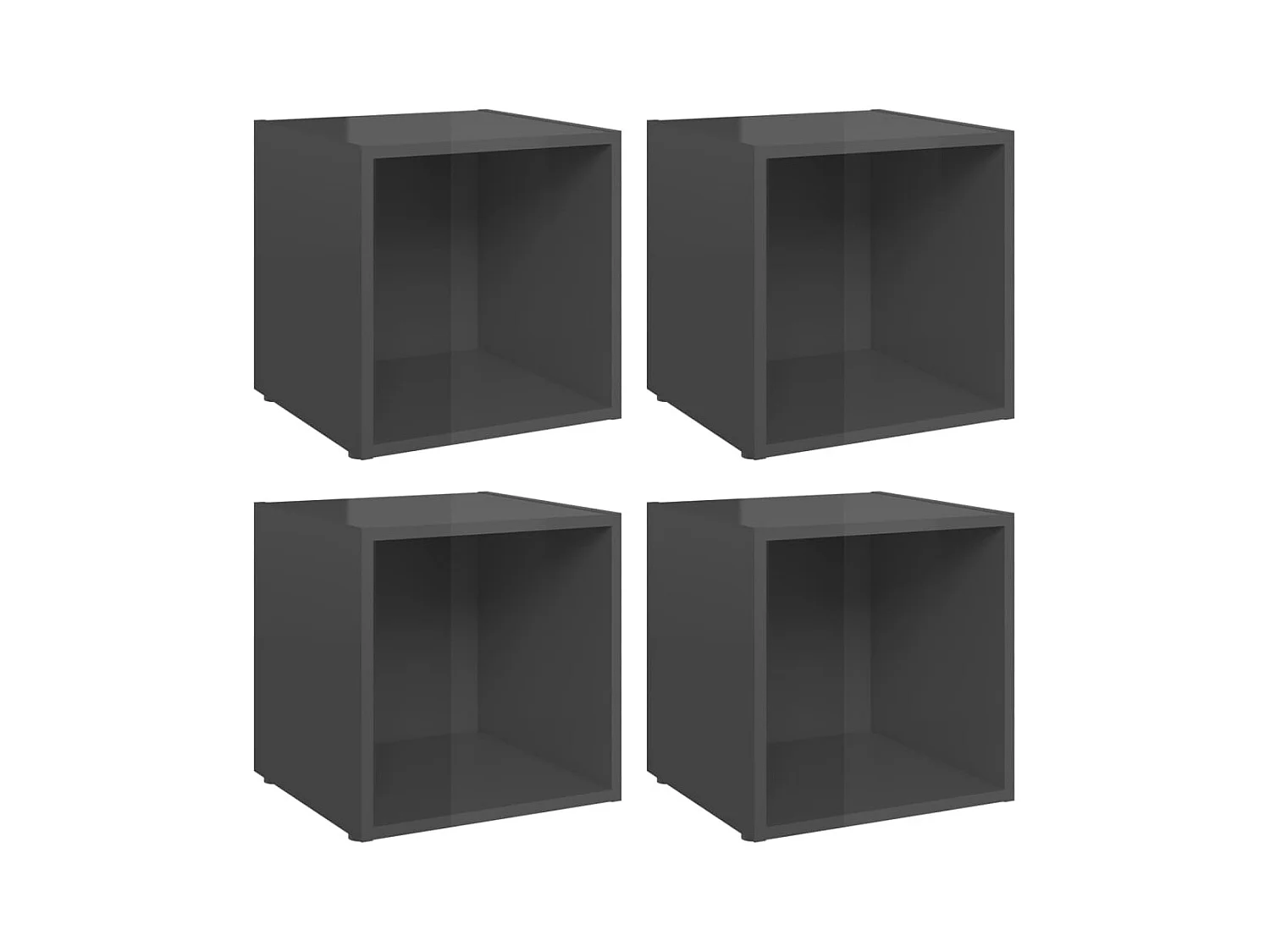 Cape Canaveral  Tv-meubelen 4 st 37x35x37 cm bewerkt hout hoogglans grijs