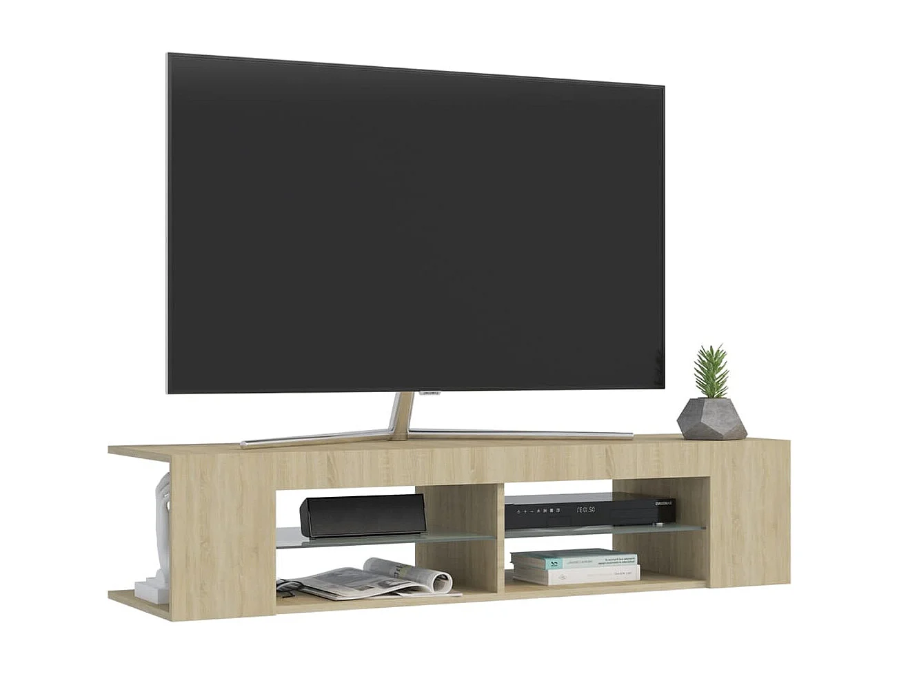 Henryetta  Meuble TV avec lumières LED chêne sonoma 135x39x30 cm