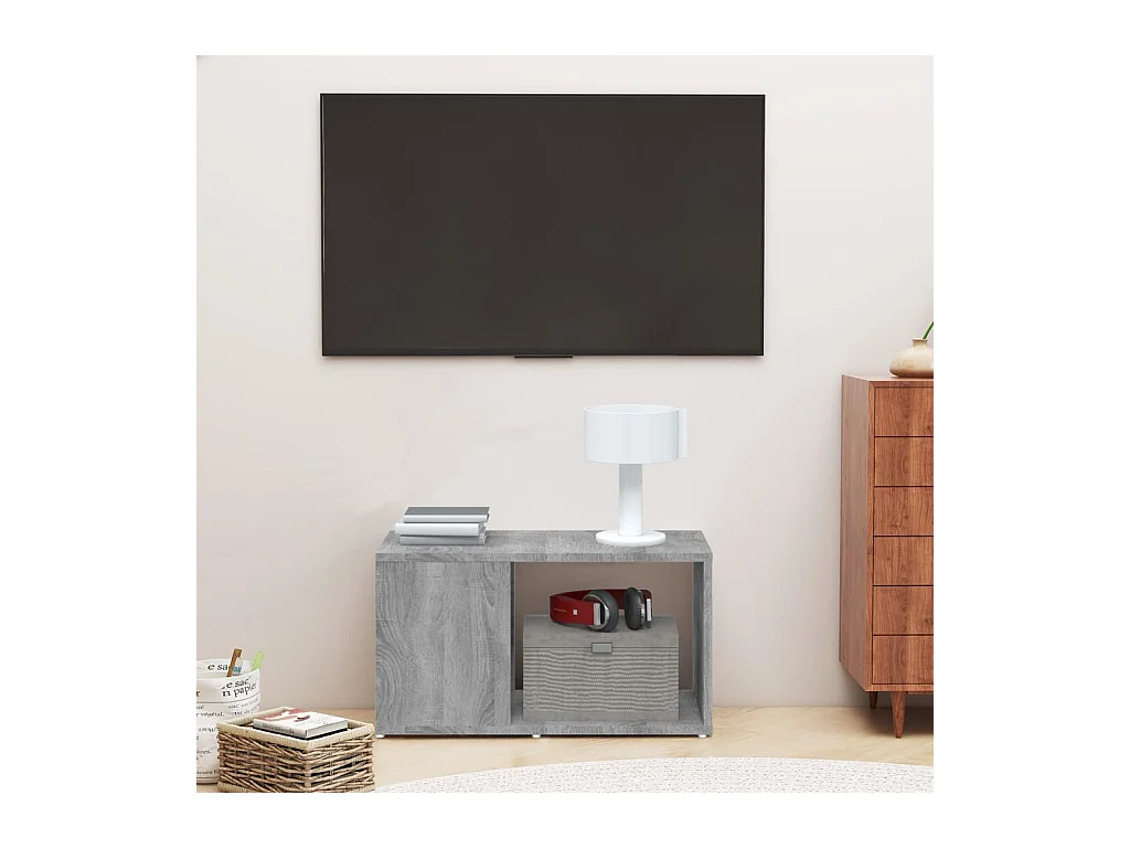 Norman  Mueble de TV madera contrachapada gris Sonoma 60x24x32 cm