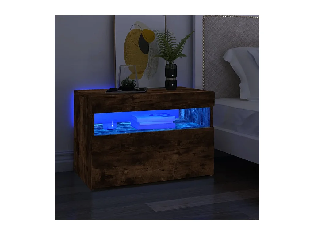 Ilion  Tv-meubels 2 st met LED-verlichting 60x35x40 cm gerookt eiken