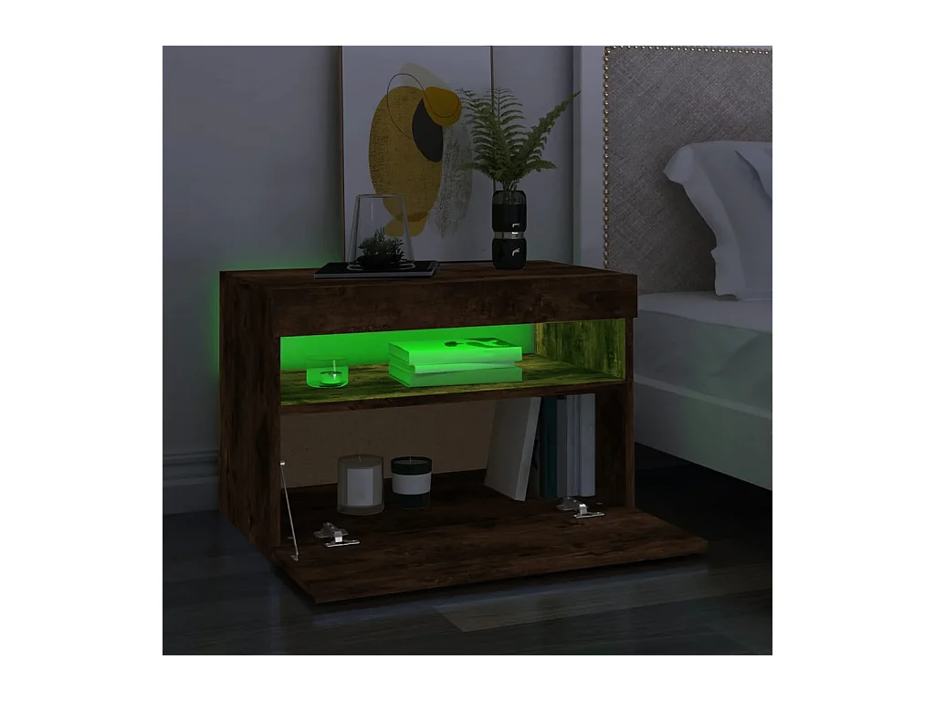 Ilion  Tv-meubels 2 st met LED-verlichting 60x35x40 cm gerookt eiken