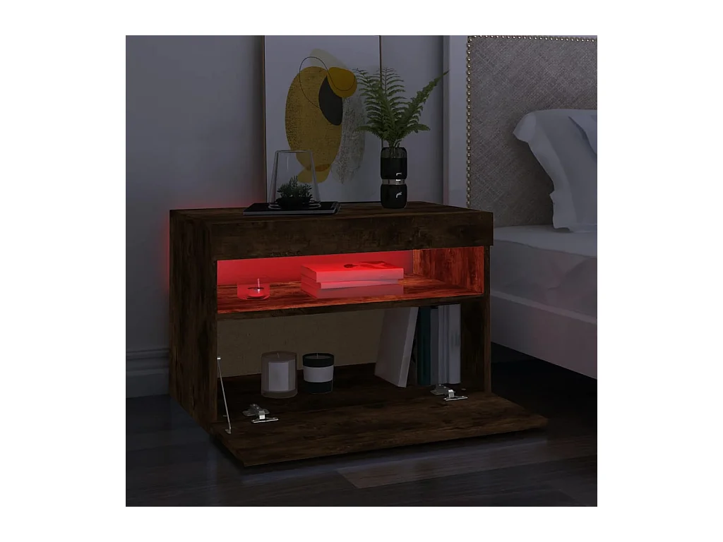 Ilion  Tv-meubels 2 st met LED-verlichting 60x35x40 cm gerookt eiken