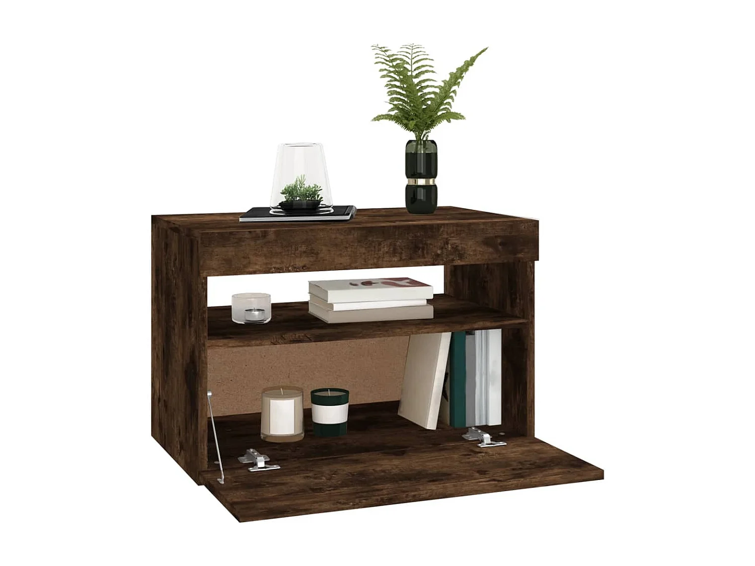 Ilion  Tv-meubels 2 st met LED-verlichting 60x35x40 cm gerookt eiken