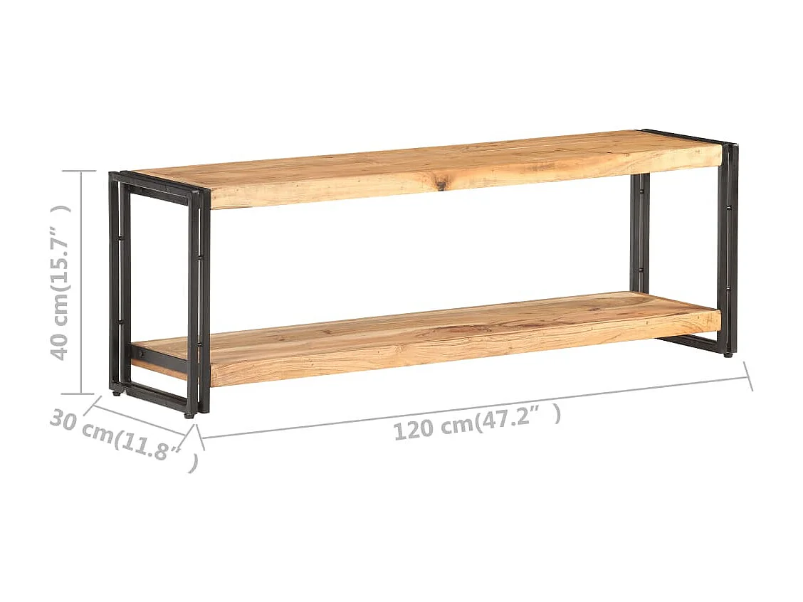 Clearfield  Meuble TV 120x30x40 cm Bois d'acacia massif