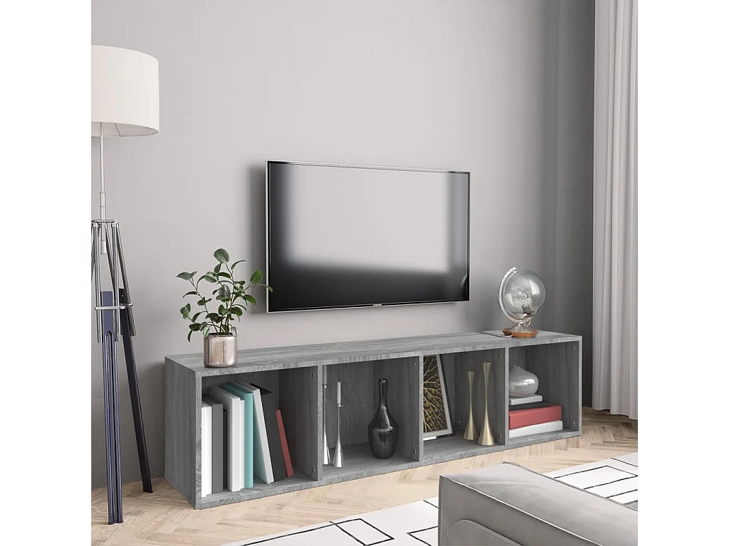 Thorben  Bibliothèque/Meuble TV Sonoma gris 143x30x36cm Bois ingénierie