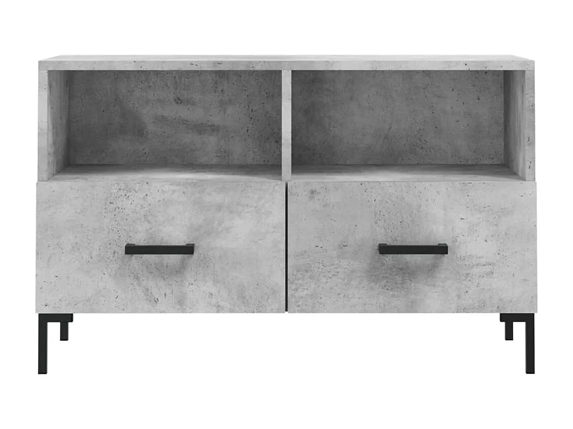 Hirlen  Meuble TV Gris béton 80x36x50 cm Bois d'ingénierie