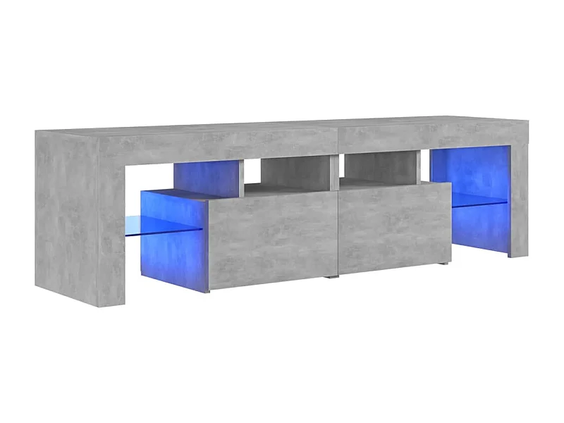 Hayo  Meuble TV avec lumières LED Gris béton 140x36,5x40 cm