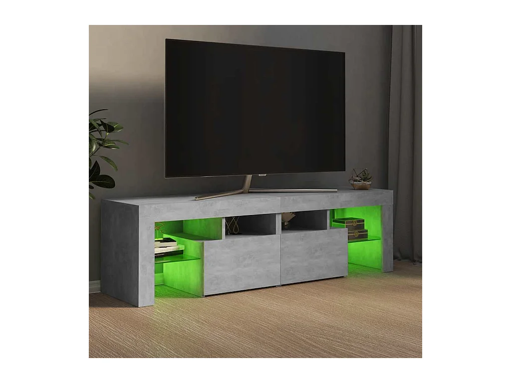 Hayo  Meuble TV avec lumières LED Gris béton 140x36,5x40 cm