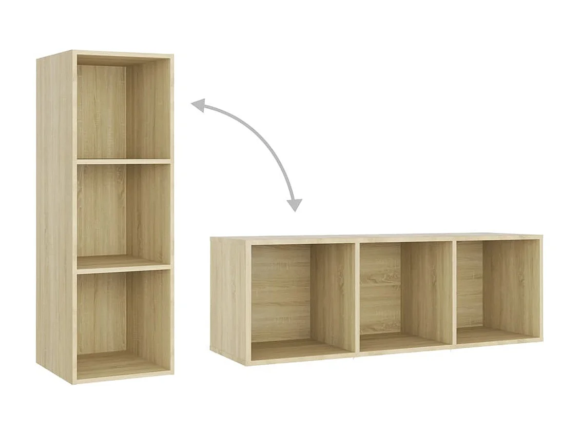 Garden Furniture -  Meubles TV 2 pcs Chêne sonoma 107x35x37 cm Bois d'ingénierie