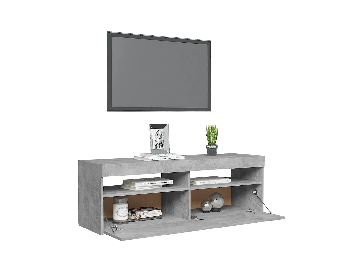 Ilion  Tv-meubel met LED-verlichting 120x35x40 cm betongrijs