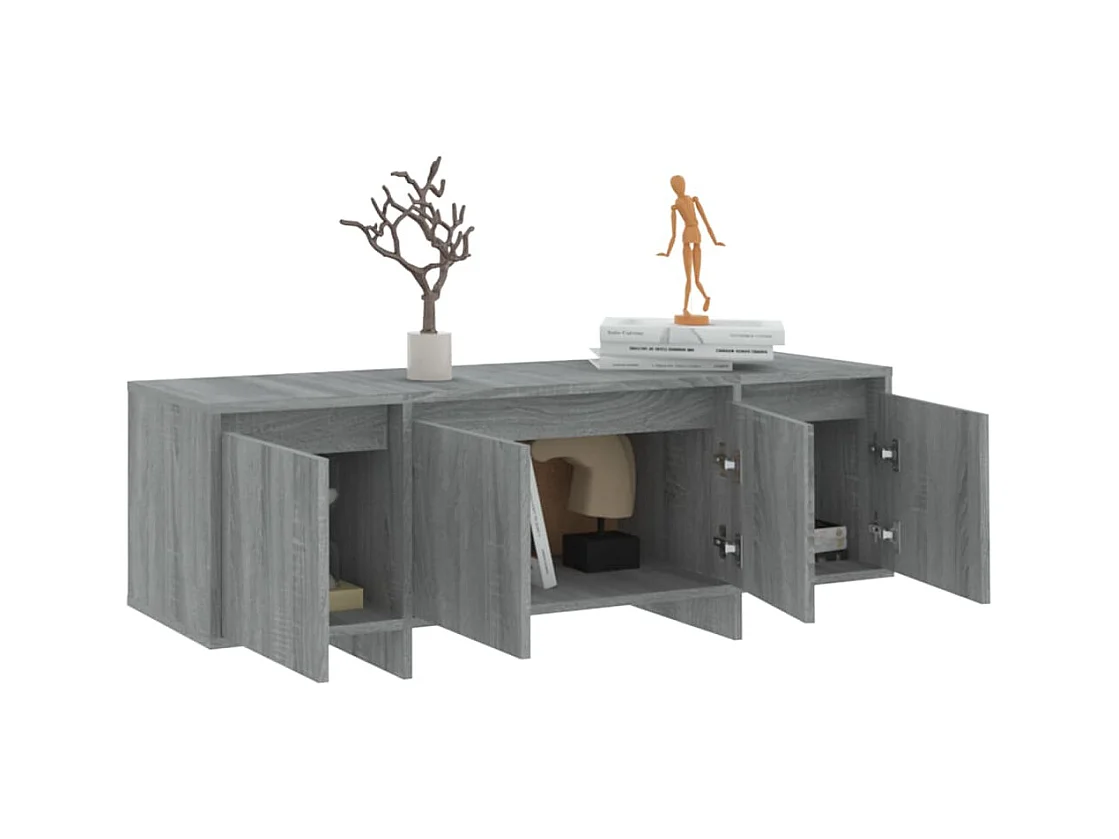 Qirin  Meuble TV Sonoma gris 120x30x40,5 cm Bois d'ingénierie